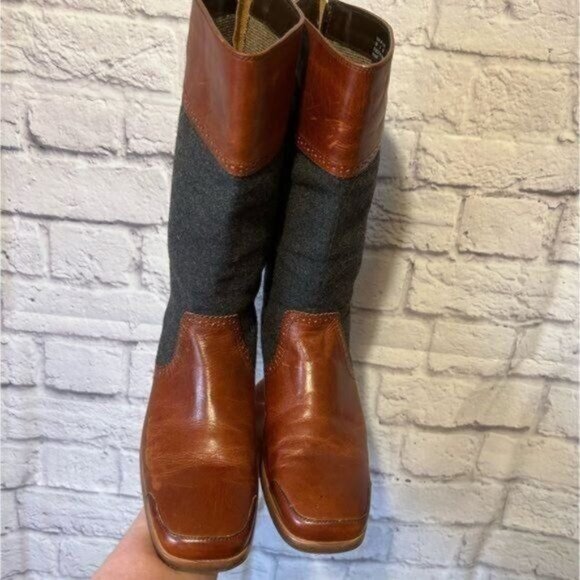Wolverine Brown and Gray-Blue Women's Boots Size 7 - Picture 6 of 14